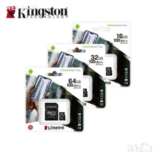 MicroSD карта памет KINGSTON с капацитет 16/32/65/128GB, снимка 1