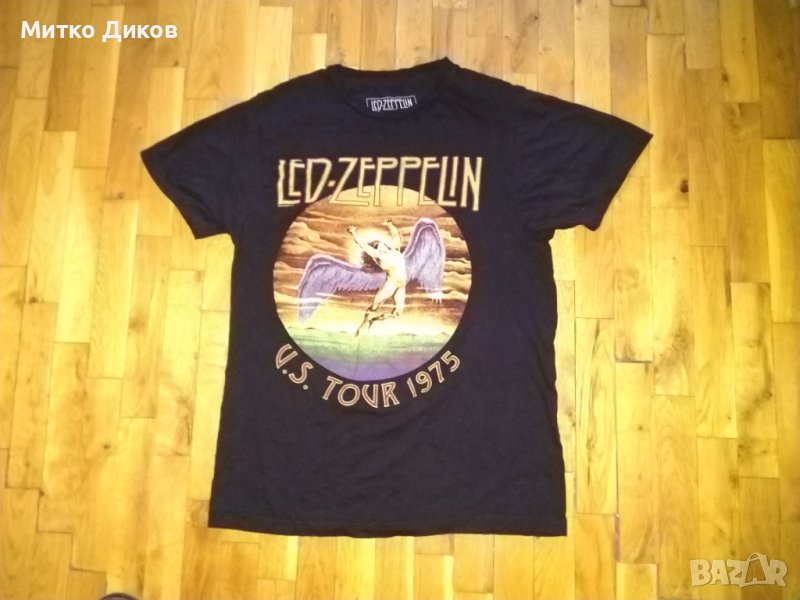 Тениска памук Led Zeppelin турне 1975г САЩ размер ХС, снимка 1