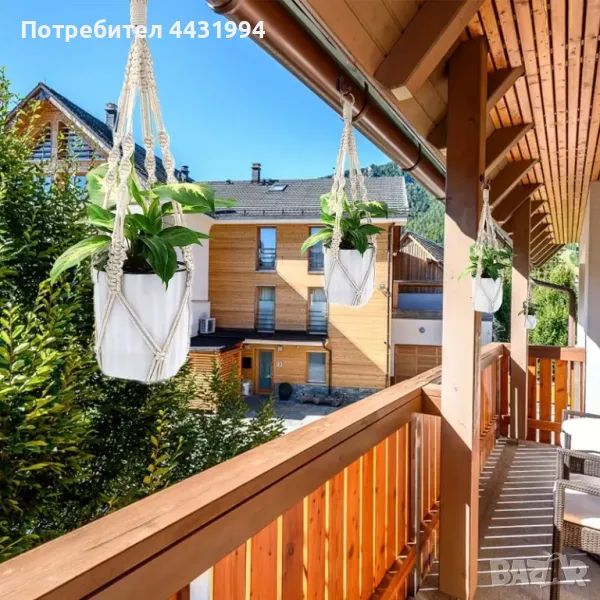 Комплект от 2 поставки за растения макраме, памук, закрито/външно,50.8см, снимка 1