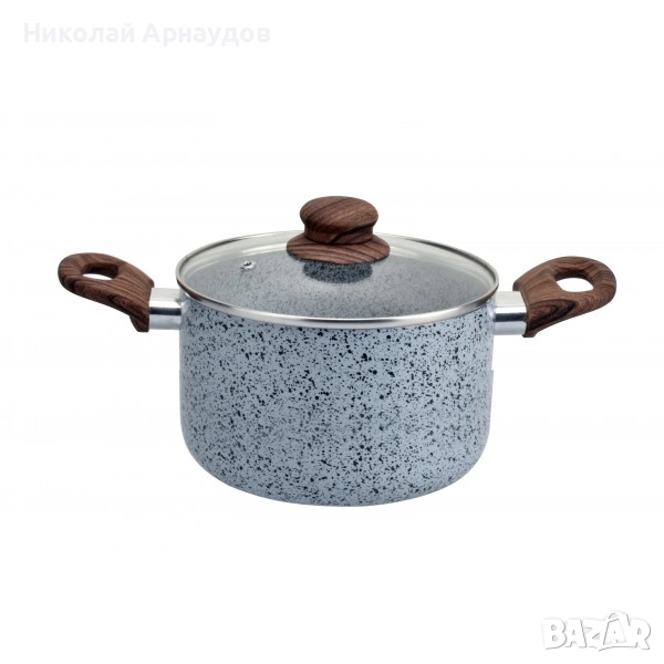 Алуминиева дълбока тенджера Oliver Voltz Siena OV51318J24D, с мраморно каменно керамично покритие, снимка 1