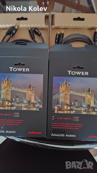 AudioQuest Tower RCA-RCA Интерконекти 2 броя х 1.5 м., снимка 1