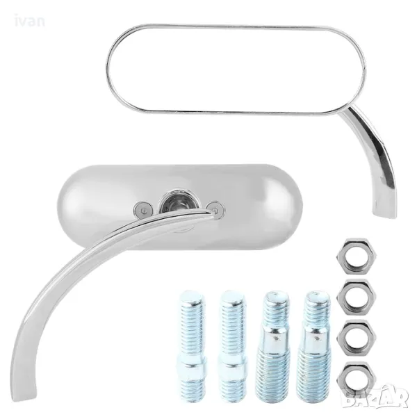 намаление Комплект огледала за обратно виждане универсални 11.4x3.8cm, мотоциклети с диаметър 8/10mm, снимка 1