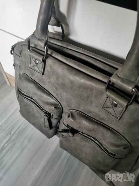 Нова! Сива кожена чанта. , снимка 1