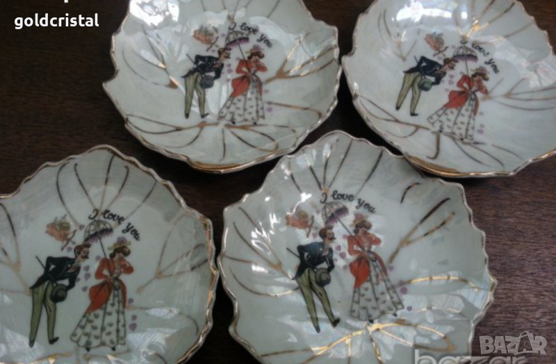 Ретро чинийки фин порцелан с позлата , снимка 1