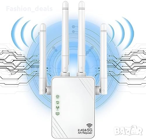 Нов двулентов антисмущаващ WiFi усилвател 1200Mbps 2.4GHz/5GHz , снимка 1
