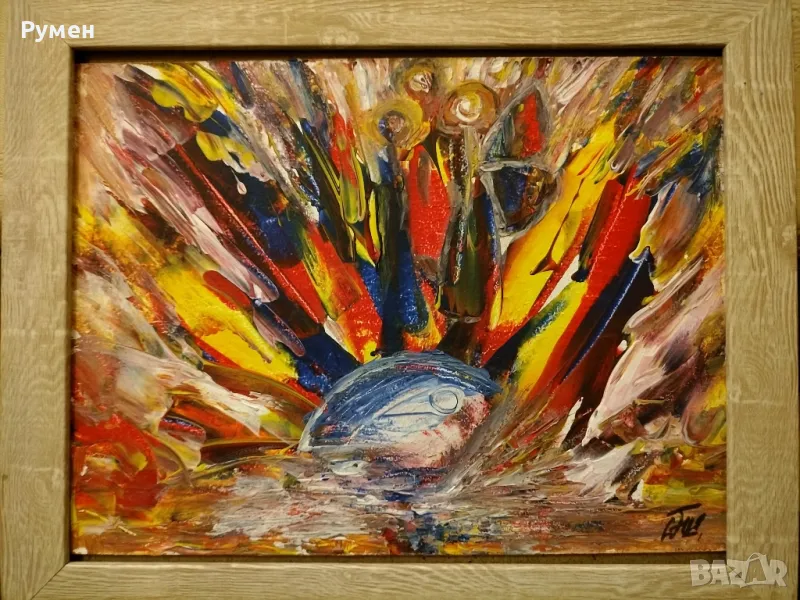 Авторска Абстракция ,, Ангели пазители", снимка 1