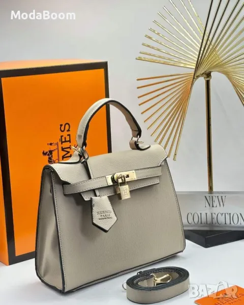Hermes • сива дамска чанта , снимка 1