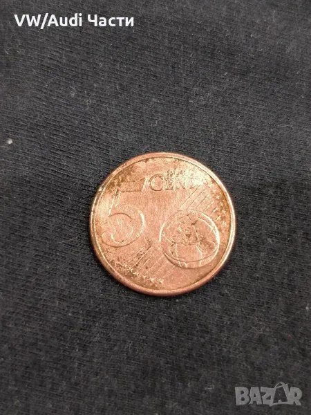 Монета 5 евро цента Германия 2002г. буква D, снимка 1