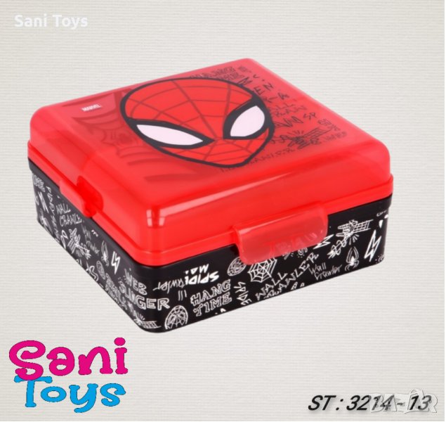 Кутия за храна с три отделения, SPIDERMAN, черна, снимка 1