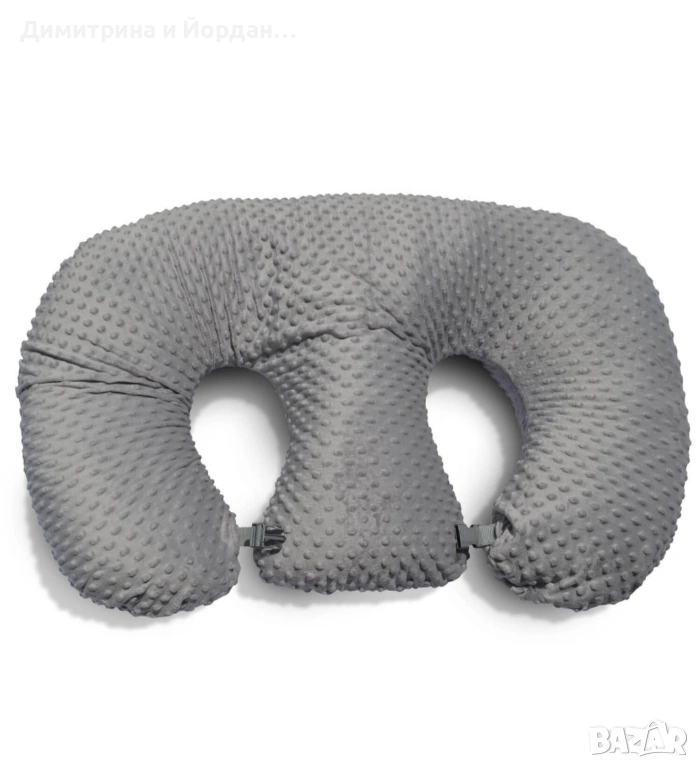 Възглавница за хранене за близнаци сиво минки, снимка 1