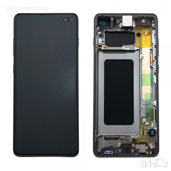 LCD Дисплей С РАМКА за Samsung SM-G975F Galaxy S10 Plus / GH82-18849A / Черен / Оригинал Service Pac, снимка 1