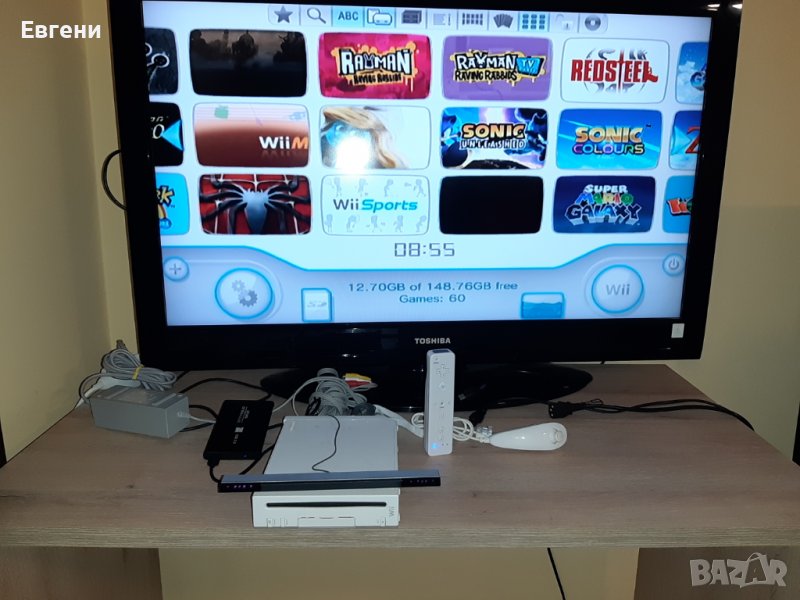 Нинтендо Nintendo Wii комплект цената е за всичко 89 игри на хард диск, снимка 1