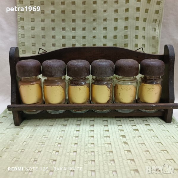 Комплект за подправки - 6 бурканчета с етажерка, снимка 1