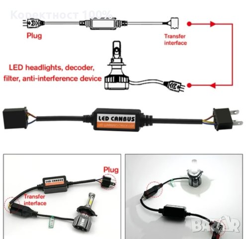 Led canbus декодер за грешка H1,H4,H7.HB3 декодер изгоряла кушка лед, снимка 5 - Аксесоари и консумативи - 44374228