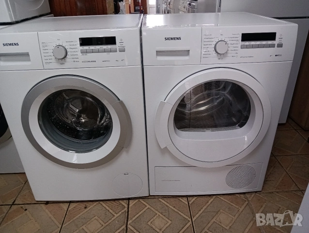 Комплект пералня и сушилня с термопомпа Сименс Siemens IQ 700 A+++ 8кг 2 години гаранция!