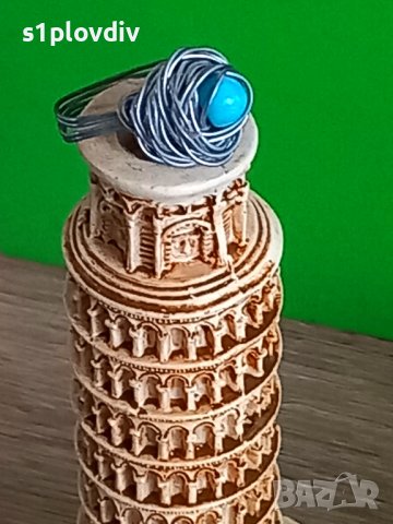 Ръчна изработка пръстен син тюркоаз, снимка 3 - Пръстени - 44350490