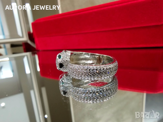 CARTIER Panthere de Cartier White Gold Full Diamonds Дамски Пръстен, снимка 6 - Пръстени - 52879572