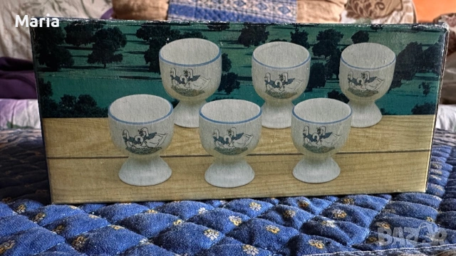 Винтидж коктиери за яйца,комплект от 6 бр. в оригинална кутия(нови) в , снимка 7 - Колекции - 53350362