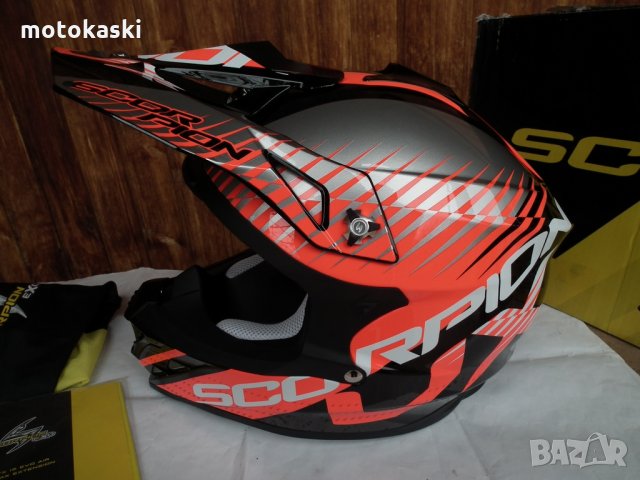 Scorpion VX-15 Evo Air Sin мотокрос шлем каска за мотор, снимка 3 - Аксесоари и консумативи - 35296616