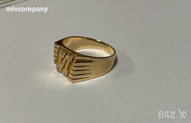 Златен пръстен (буква И)12.82гр., снимка 2 - Пръстени - 52652124