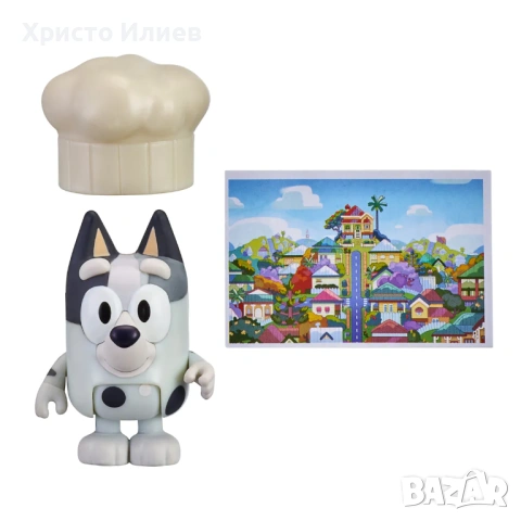 Bluey Блуи комплект фигурка с аксесоари Мъфин с шапка готвач Muffin, снимка 2 - Фигурки - 54278603