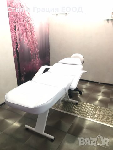 Фиксирана кушетка Basic 202 - сива/бяла/черна 180 x 60/80 x 75 см, снимка 4 - Фризьорски столове - 37777299