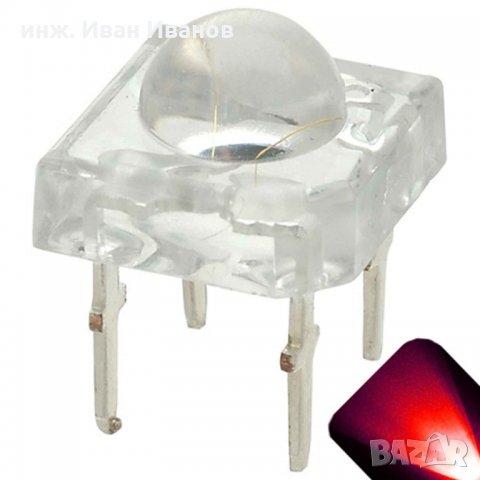 Червени светодиоди тип Piranha, Super Flux с медни изводи, 5мм леща, ​4500mcd/50mA, снимка 1
