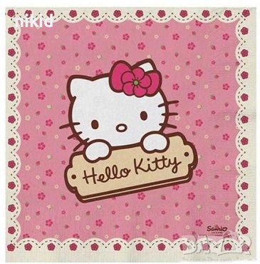 Hello Kitty Коте Кити розови 8 бр парти салфетки за рожден ден