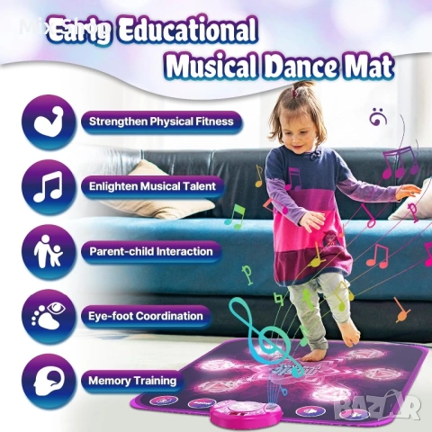 Нова Образователна танцова постелка с музика и светлини за деца играчка, снимка 5 - Друга електроника - 53970112