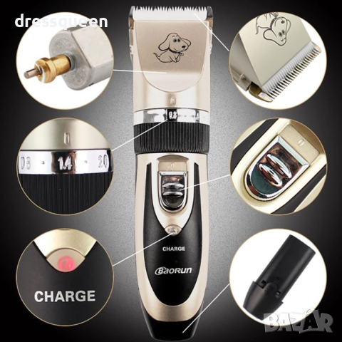 P2 Акумулаторна машинка за подстригване на домашни любимци с керамичен нож Baorun P2, снимка 3 - Други стоки за животни - 44794146