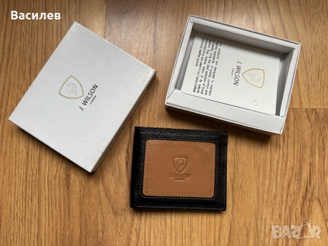 J. Wilson мъжки портфейл портмоне естествена кожа внос Англия , снимка 2 - Портфейли, портмонета - 47299404