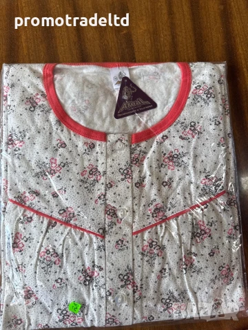 Българска памучна нощница с дълъг ръкав големи номера, снимка 6 - Нощници - 50986879