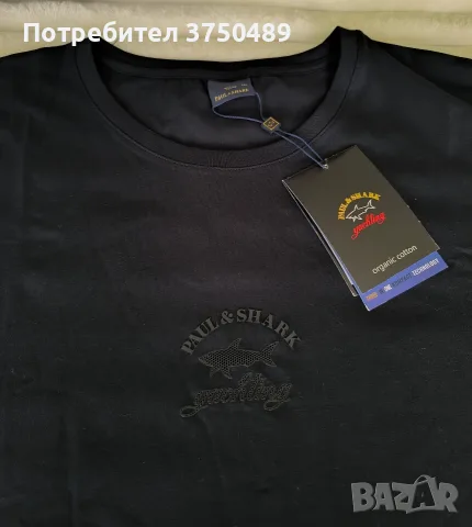 ЧИСТО НОВА Оригинална тениска Paul & Shark - Размер 6XL (Черна)