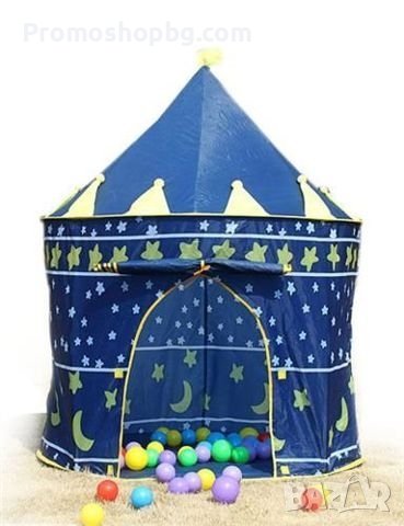 Детска палатка за игра, Синя, Замък + чанта за съхранение, снимка 4 - Други - 40721592