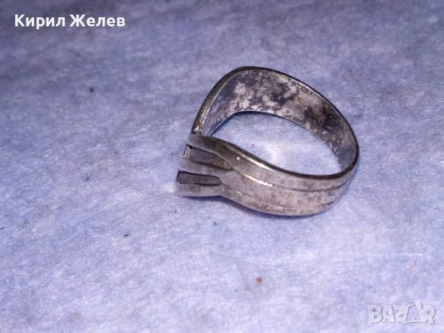 СТИЛЕН СРЕБЪРЕН ВИНТИДЖ АРТ МОДЕЛ ПРЪСТЕН СРЕБРО 925 МАЙСТОРСКА СТАРА ИЗРАБОТКА 60881, снимка 7 - Пръстени - 40499496