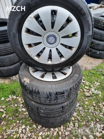 тенекиени джанти с гуми летни за мерцедес , снимка 2 - Гуми и джанти - 54059477