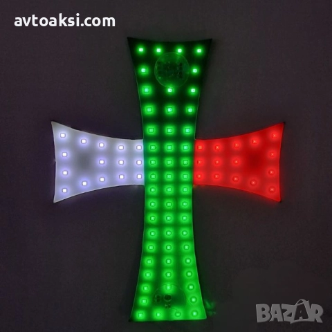 Светещ диоден кръст Bulgaria -36011, снимка 2 - Аксесоари и консумативи - 52153336