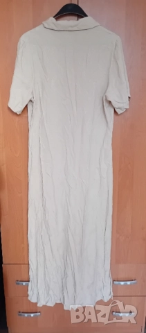 Бежова дълга рокля , снимка 8 - Рокли - 51548467