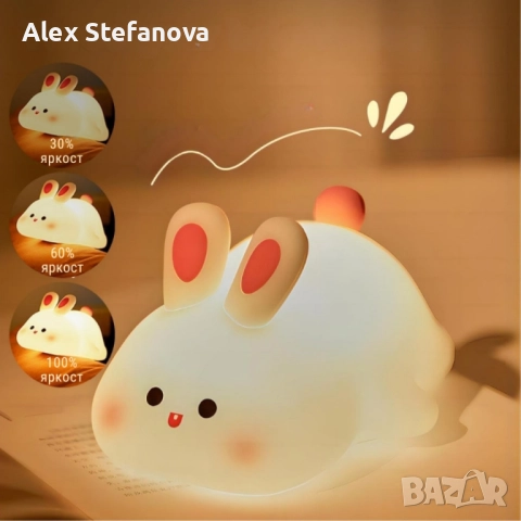 Нощна лед лампа заек Tilihome Rabbit LED Light , снимка 4 - Лед осветление - 52812165