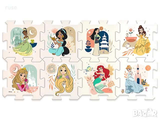 НОВИ! Мек килим пъзел постелка за игра Princess Принцеси, снимка 3 - Други - 54424761