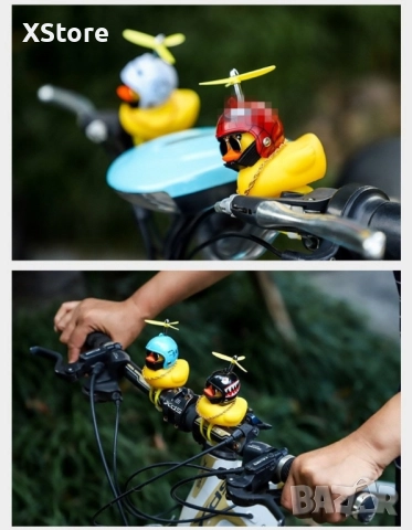 Малко жълто пате декорация за интериора на автомобил с каска и колело. Два варианта, снимка 9 - Аксесоари и консумативи - 52444253