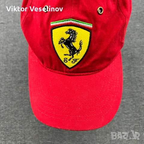 Vintage 90s Ferrari Cap Шапка с Козирка Ферари 90-те Ретро, снимка 2 - Шапки - 54291032