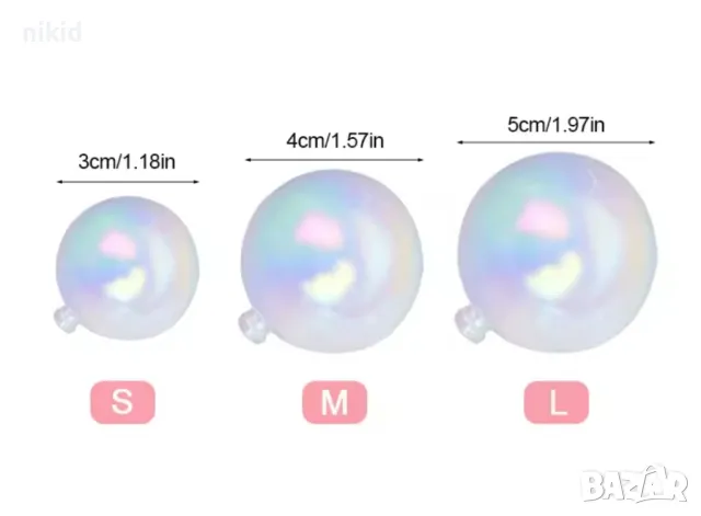 Прозрачна седефена топка топки седеф прозрачни пластмасова за декорация украса торта, снимка 10 - Други - 26727748