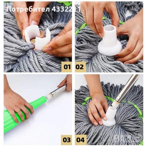 Моп с бързо и лесно изстискване, снимка 4 - Мопове, кофи, четки и метли - 49979676