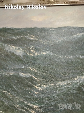 Картина "Неспокойно море" 108х76, снимка 16 - Картини - 53331316