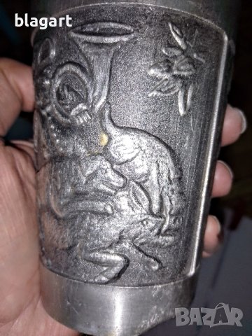 Релефни Чаши от калаено-сребърна сплав, снимка 12 - Антикварни и старинни предмети - 39284581