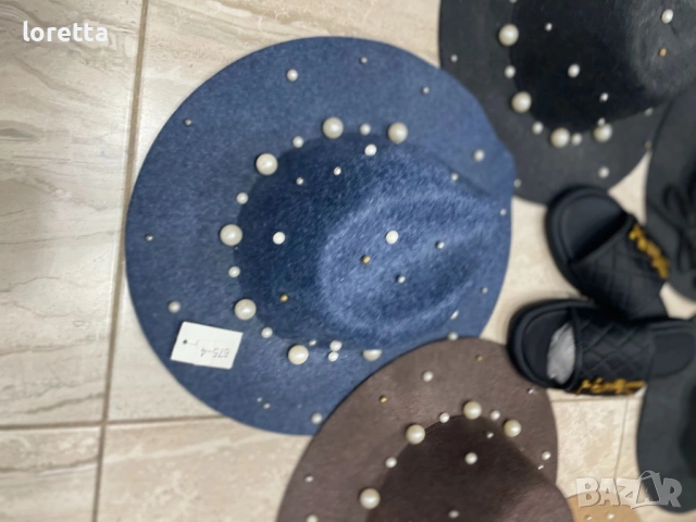 Калбойски шапки с перли , снимка 2 - Шапки - 54167249