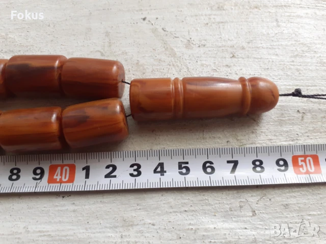 Огромна броеница от каталин 33 зърна + поп с дамари, снимка 2 - Антикварни и старинни предмети - 51205344