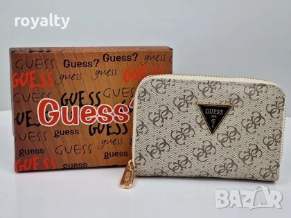 Guess Ново Дамско Кожено Портмоне с Кутия Гес 