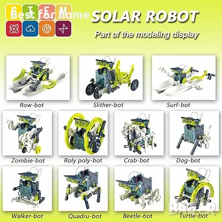 Koнструктор за сглобяване на слънчеви роботи-12 различни вида роботи, снимка 2 - Конструктори - 50152402